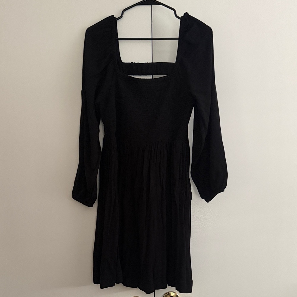 Smocked Mini Dress Long Sleeve